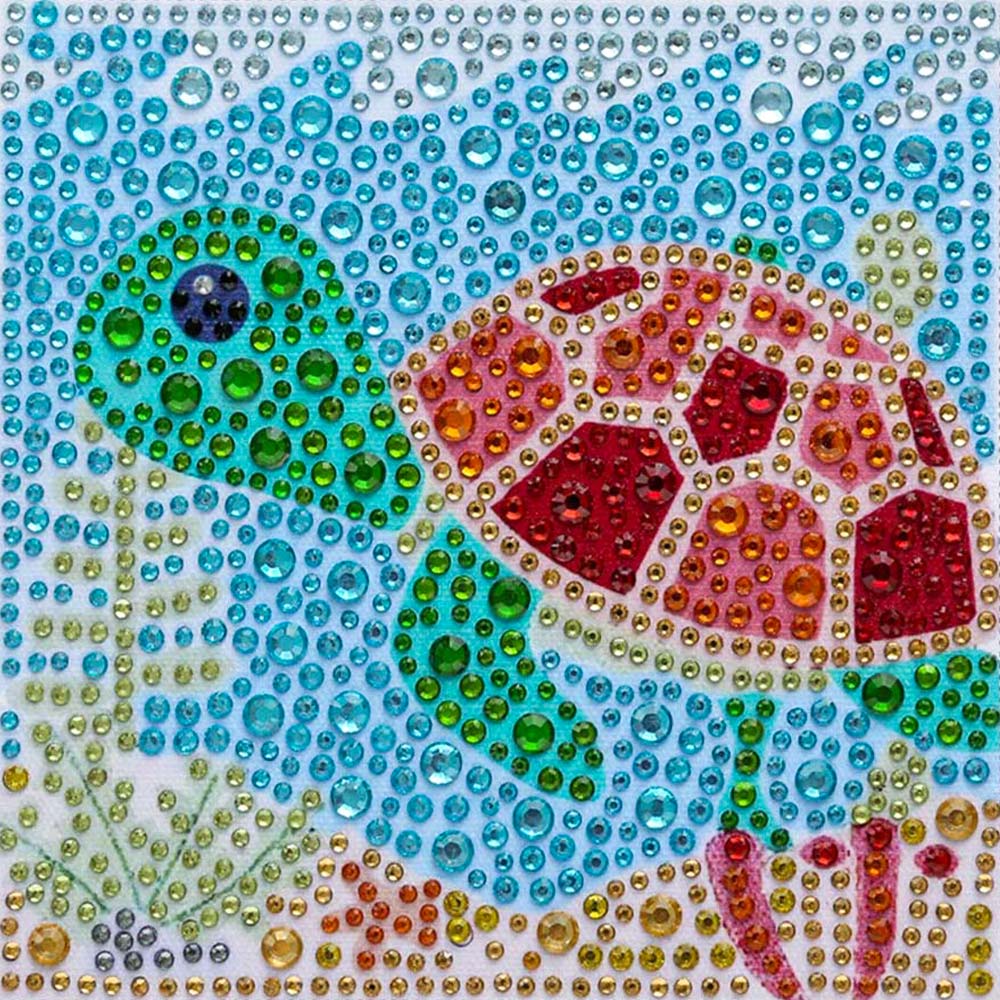 5D Diamond Painting Schildkröte mit Strasssteinchen, Unique-Diamon