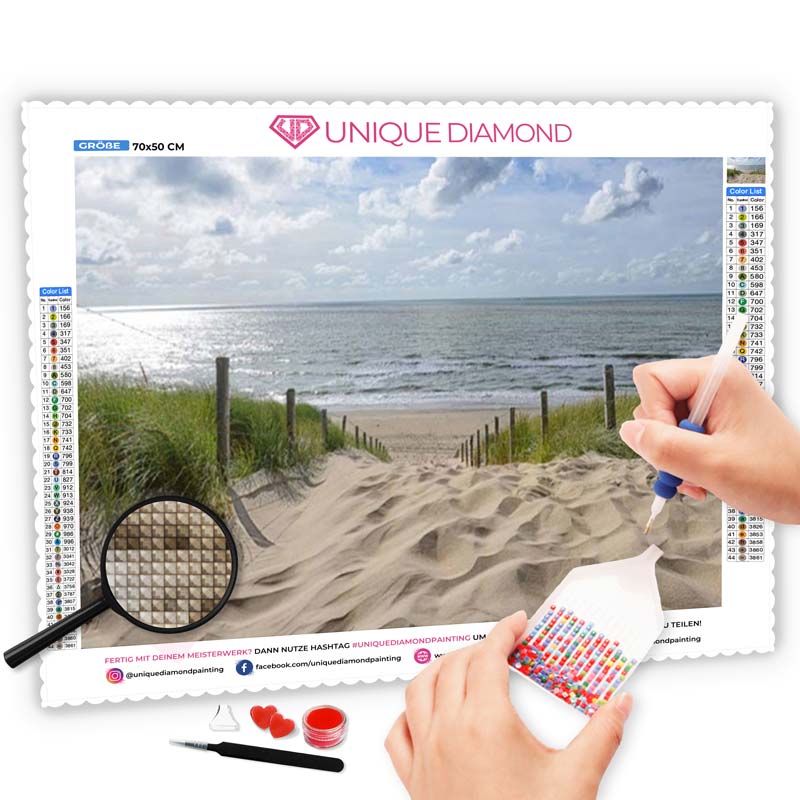 5D Diamant Painting – Sandweg zum Strand Unique-Diamond