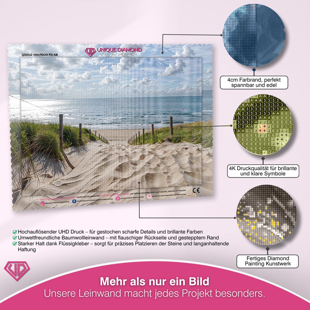5D Diamant Painting – Sandweg zum Strand Unique-Diamond