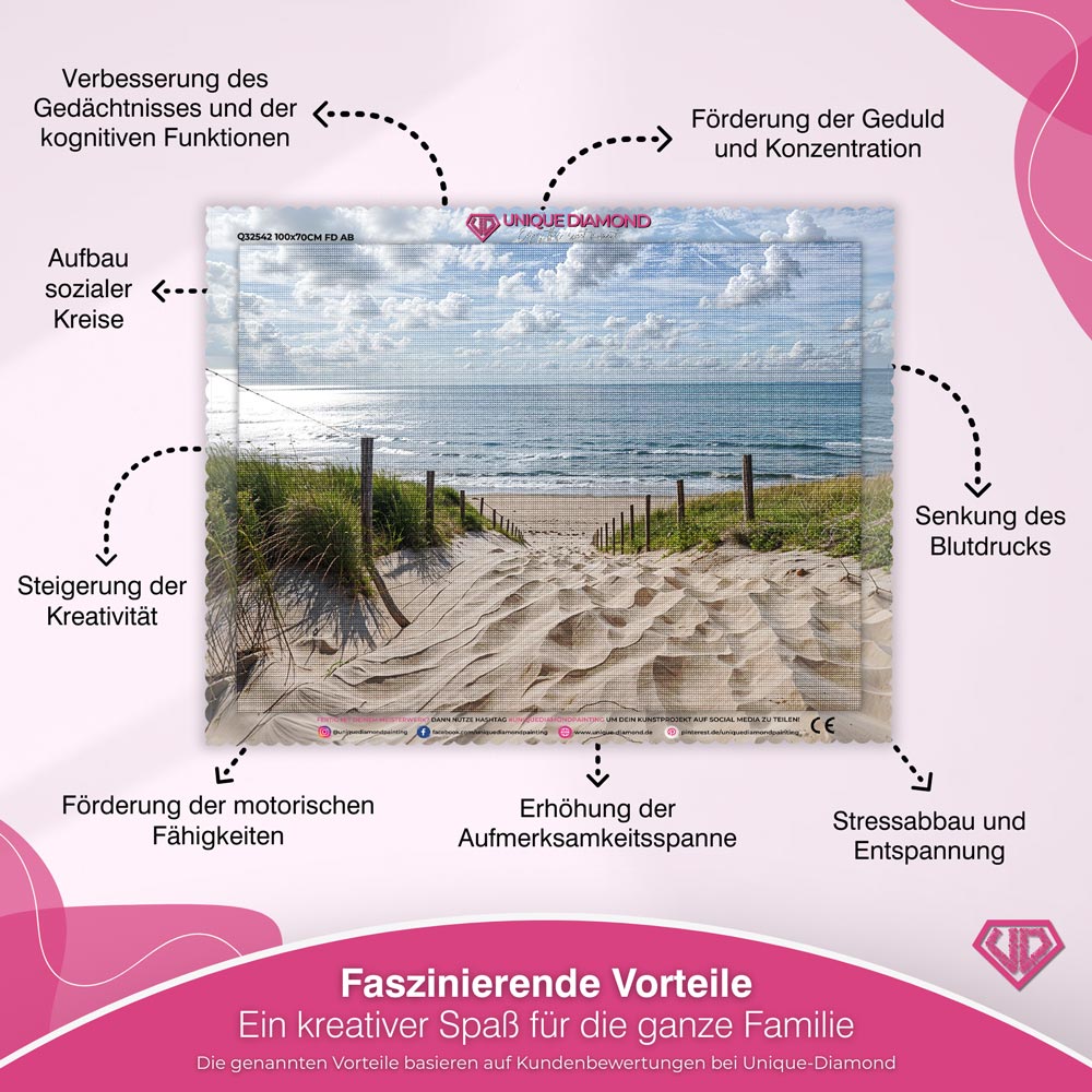 5D Diamant Painting – Sandweg zum Strand Unique-Diamond