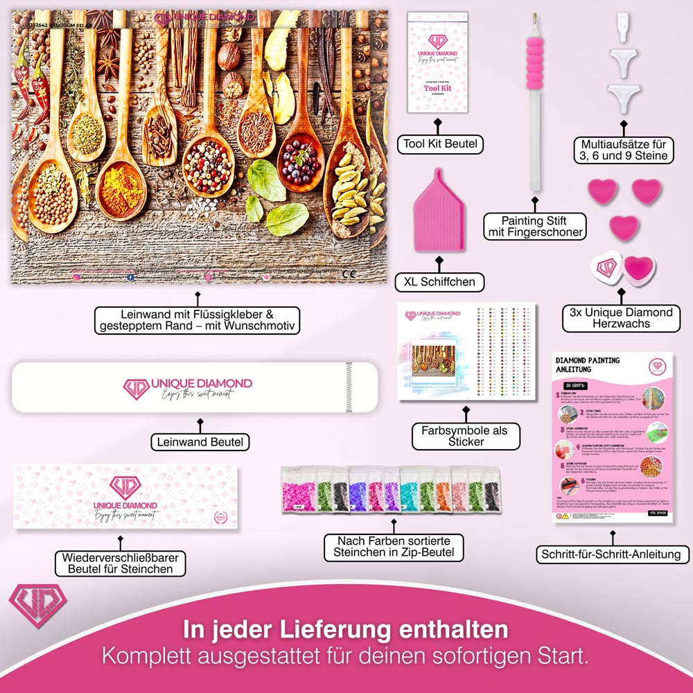 5D Diamond Painting – 8 Gewürzarten Unique-Diamond