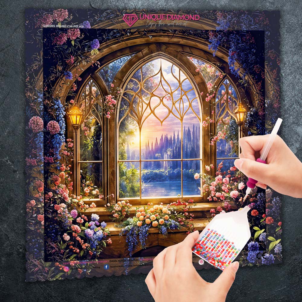 5D Diamond Painting – Blumentraum Unique-Diamond