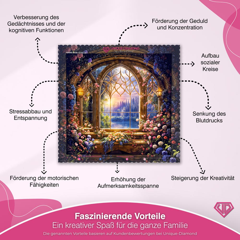 5D Diamond Painting – Blumentraum Unique-Diamond