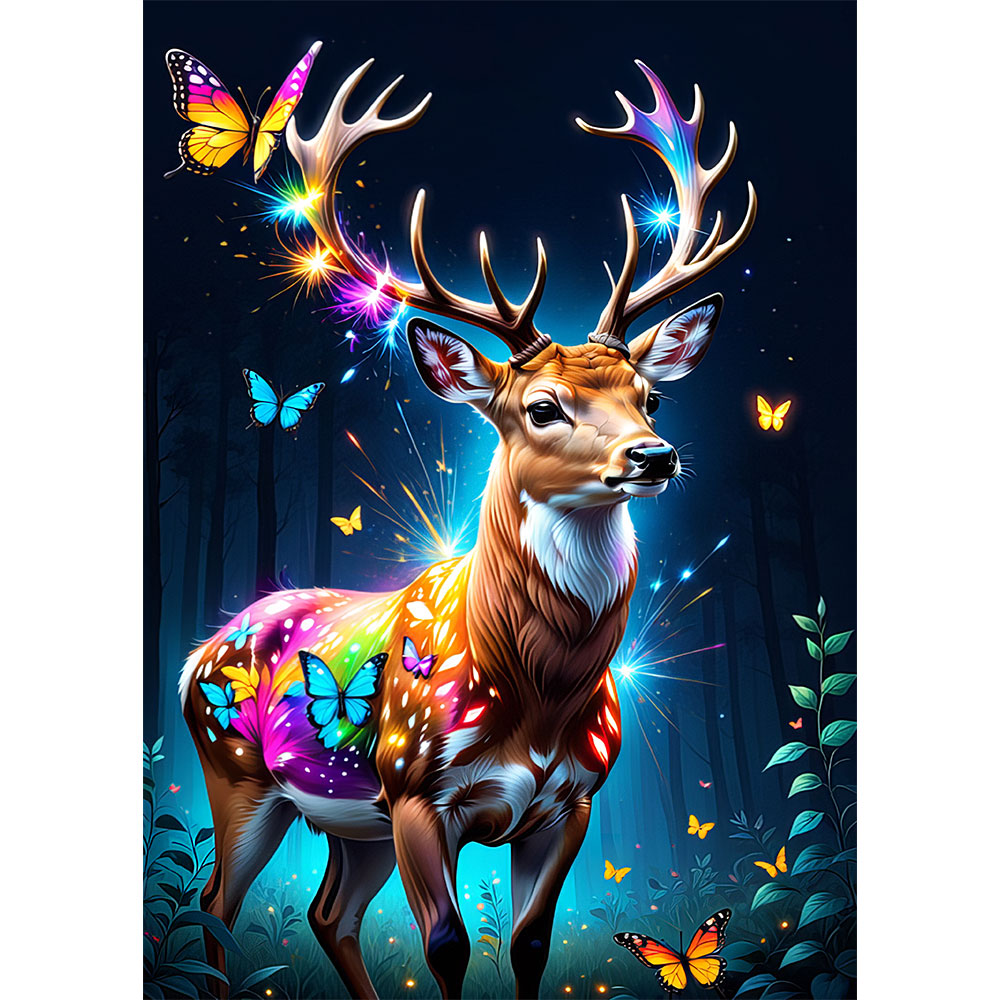 5D Diamond Painting AB Steine Magic Deer, Unique-Diamond