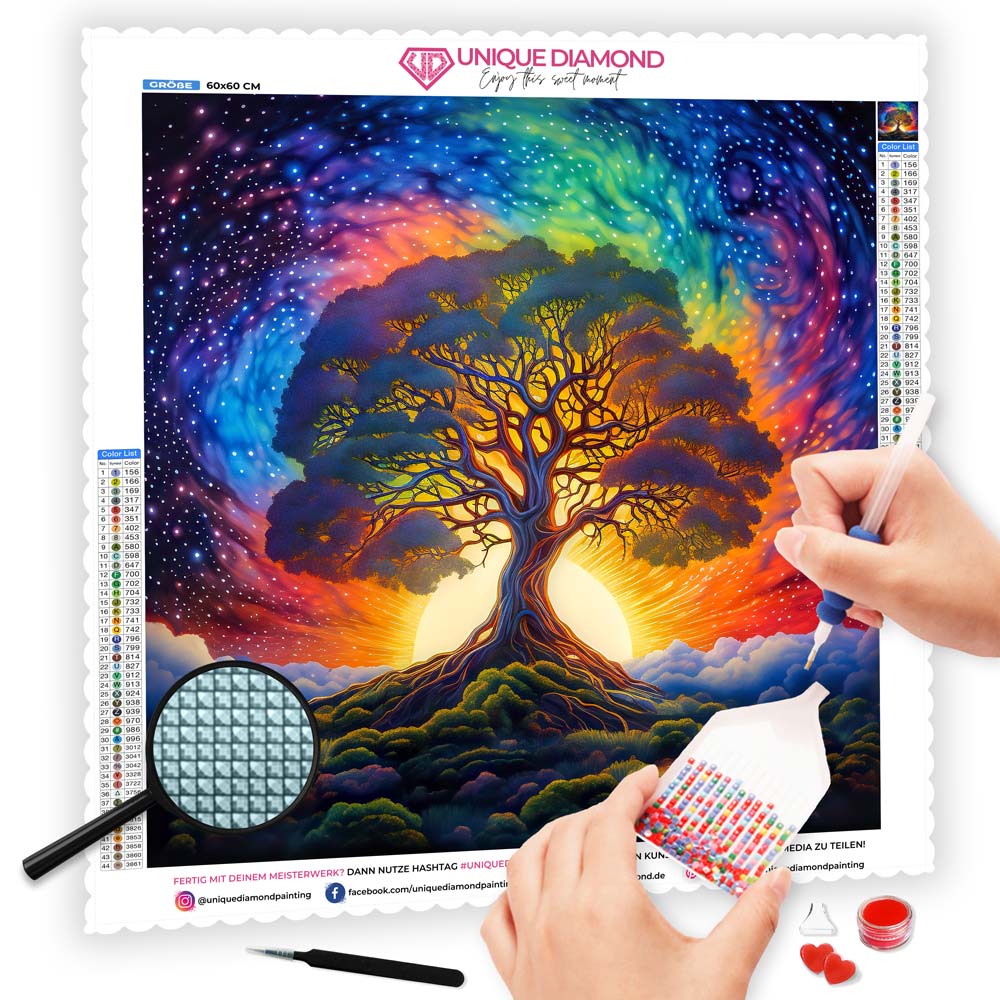 5D Diamond Painting AB Steine Magic Tree, Unique-Diamond