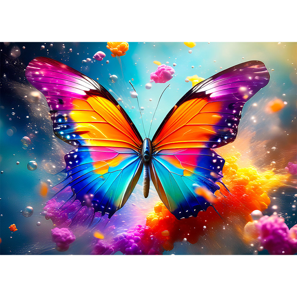 5D Diamond Painting AB Steine Colorful Butterfly, Unique-Diamond