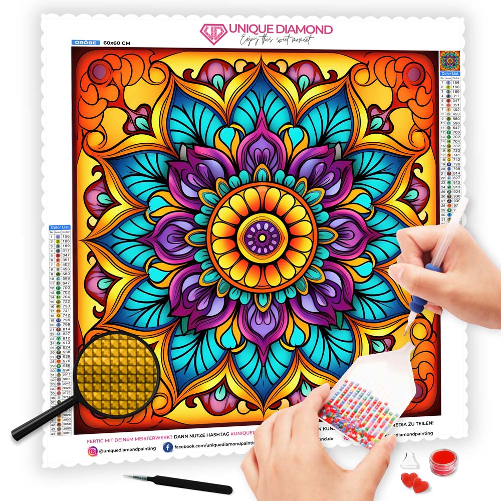 5D Diamond Painting AB Steine Mandala, Unique-Diamond