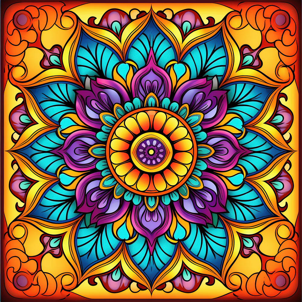 5D Diamond Painting AB Steine Mandala, Unique-Diamond