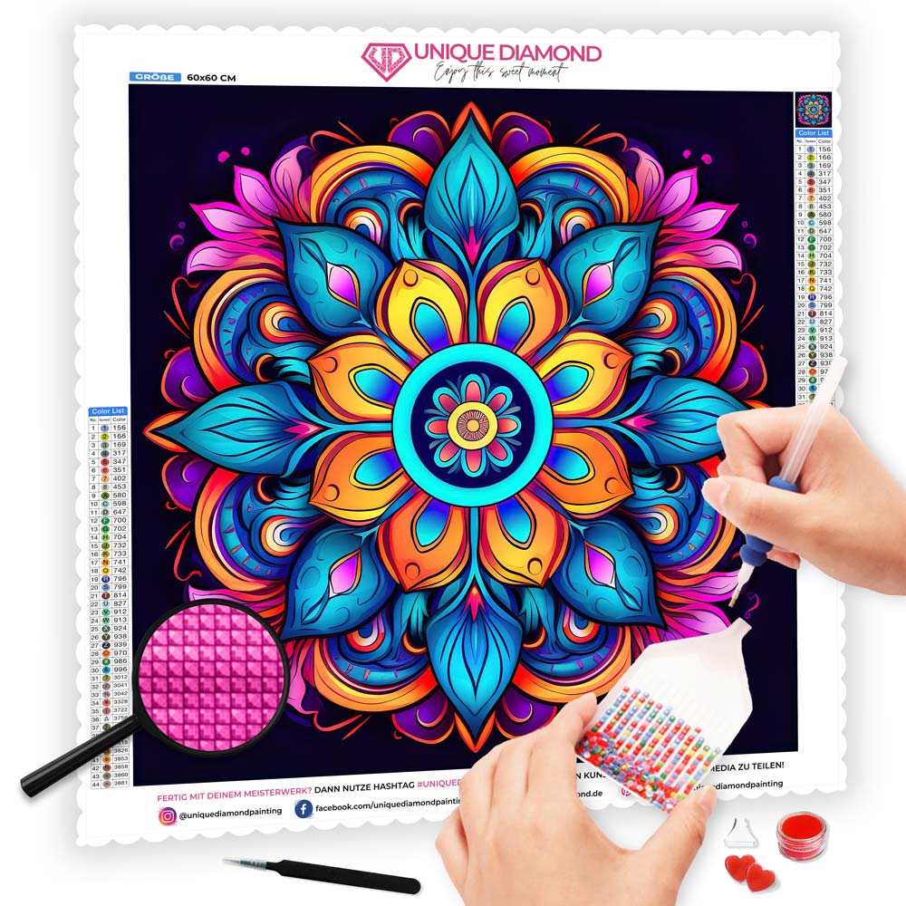 5D Diamond Painting AB Steine Mandala, Unique-Diamond