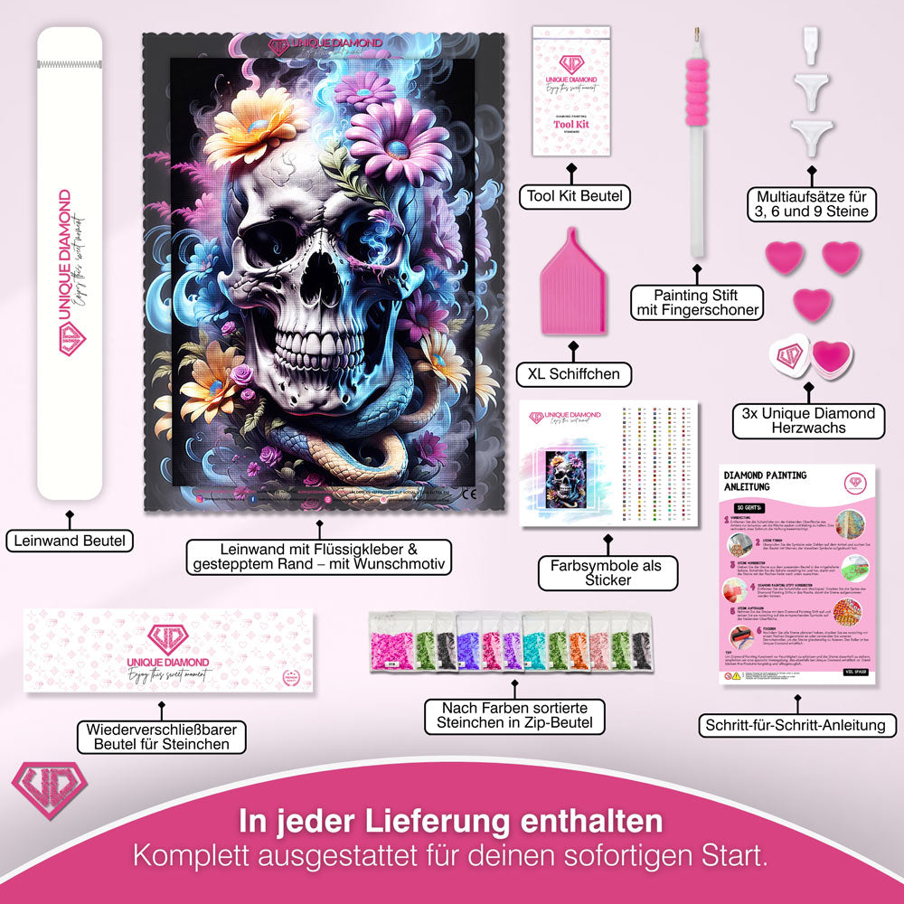 5D Diamond Painting – Skull Unique-Diamond