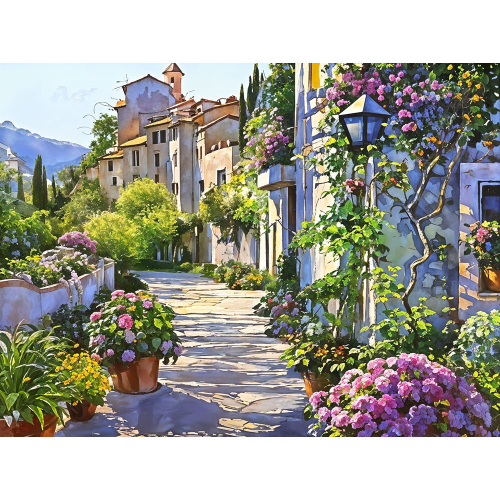 5D Diamond Painting – Blumenweg Unique-Diamond