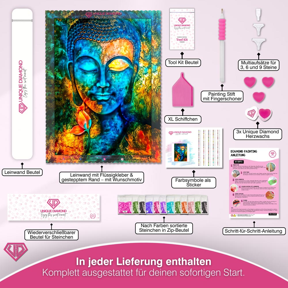 5D Diamond Painting – Buddha Künstler Porträt Unique-Diamond