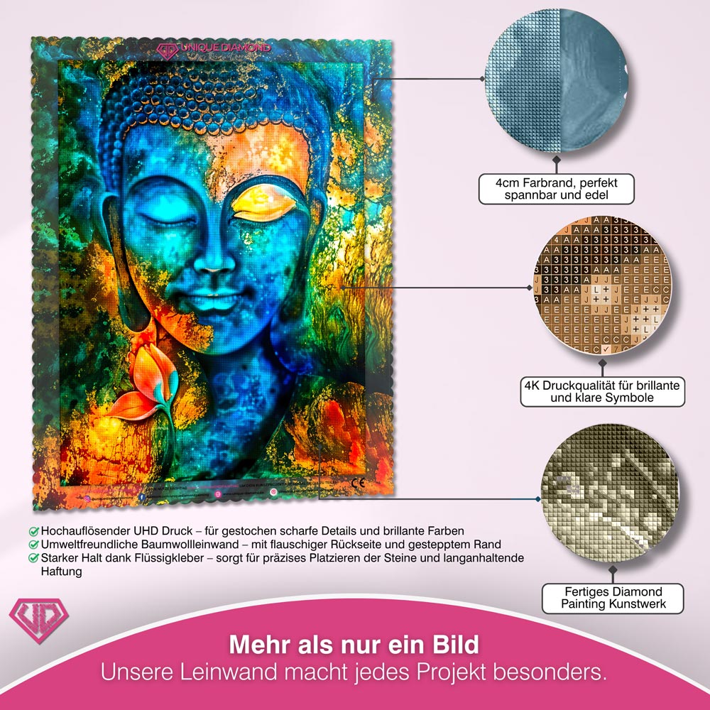 5D Diamond Painting – Buddha Künstler Porträt Unique-Diamond