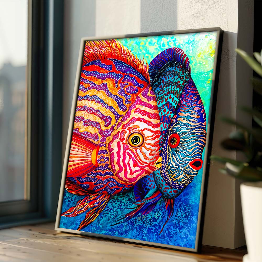 5D Diamond Painting – Farbige Fische Unique-Diamond