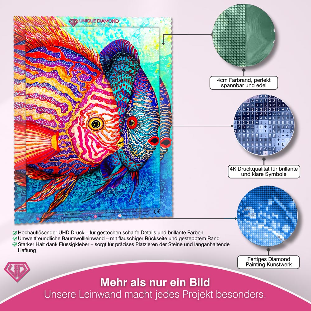 5D Diamond Painting – Farbige Fische Unique-Diamond