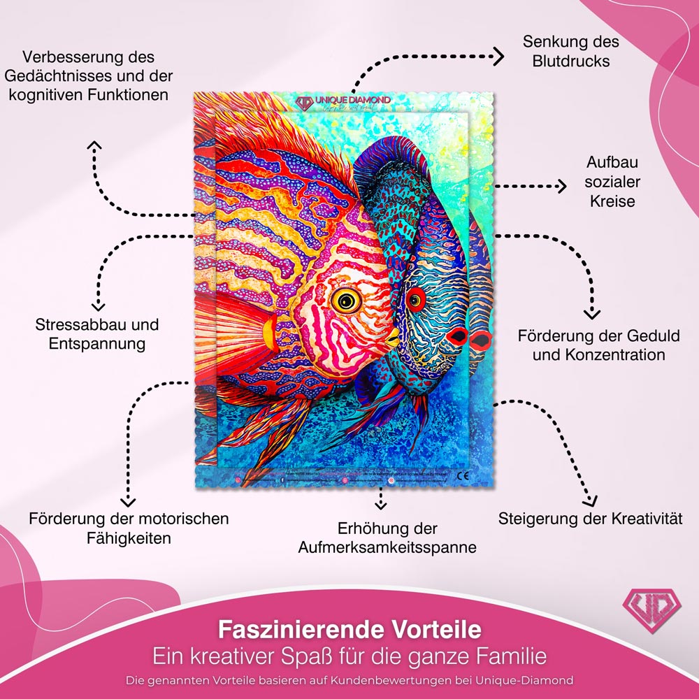 5D Diamond Painting – Farbige Fische Unique-Diamond