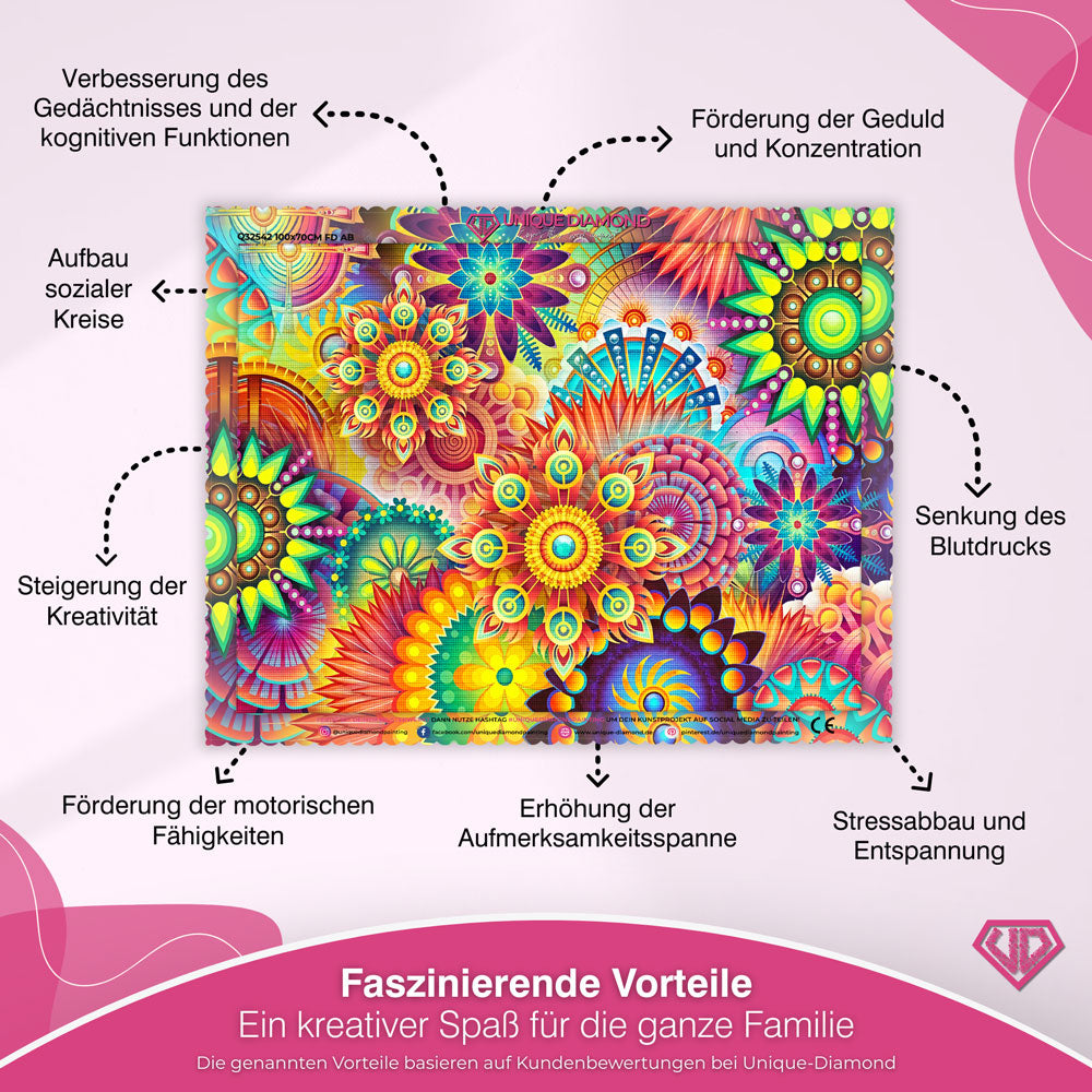 5D Diamond Painting – Mandala Blumen Unique-Diamond