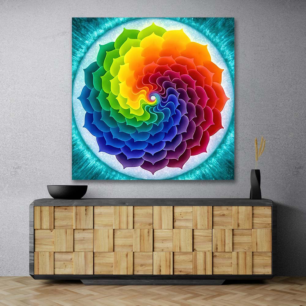 5D Diamond Painting – Regenbogen Mandala Unique-Diamond