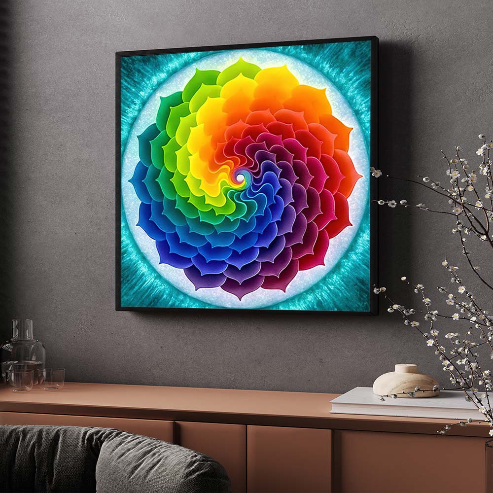 5D Diamond Painting – Regenbogen Mandala Unique-Diamond