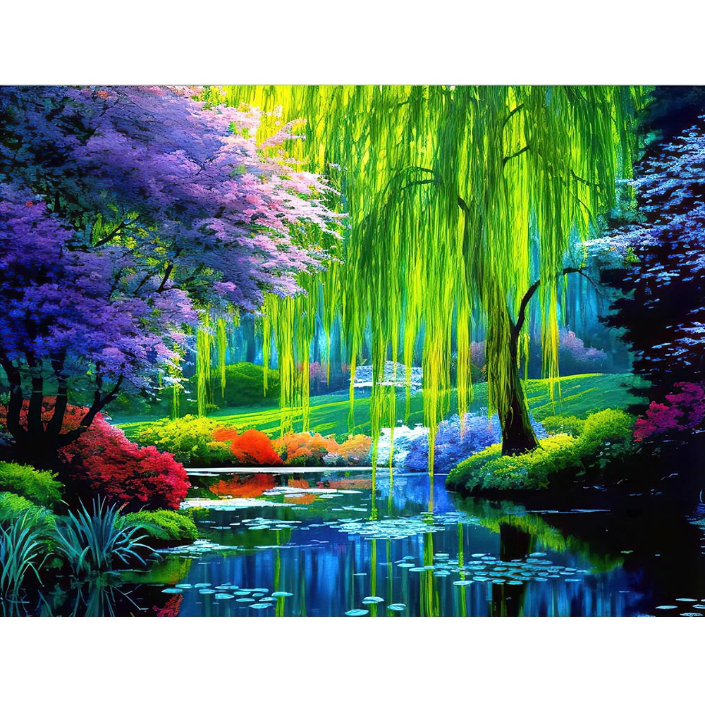 5D Diamond Painting AB Steine Teich Landschaft - Unique-Diamond