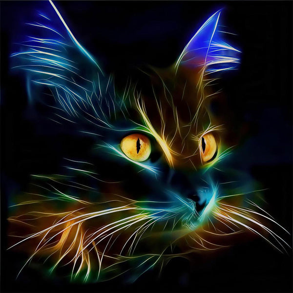 5D Diamond Painting abstrakt Katze - Unique-Diamond