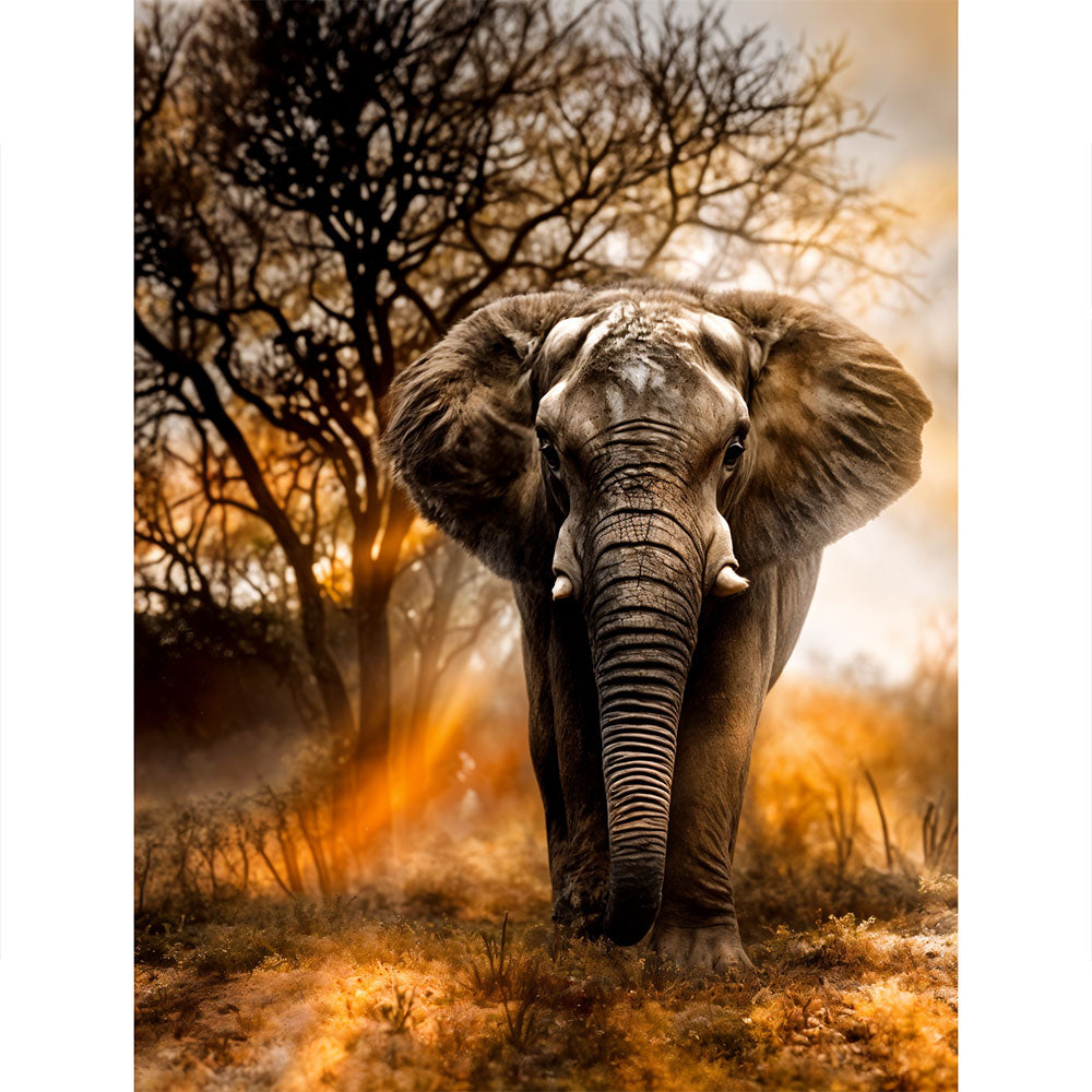 5D Diamond Painting Afrikanischer Elefant - Unique-Diamond