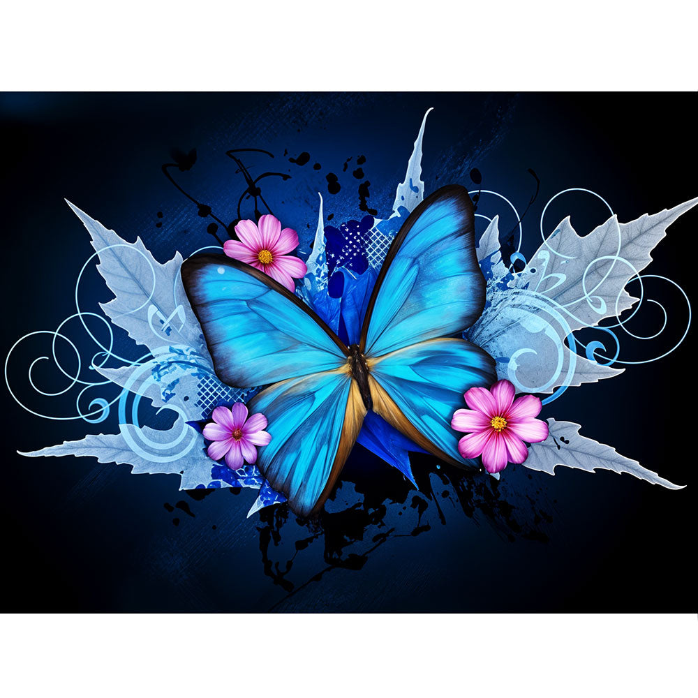 5D Diamond Painting blauer Schmetterling - Unique-Diamond