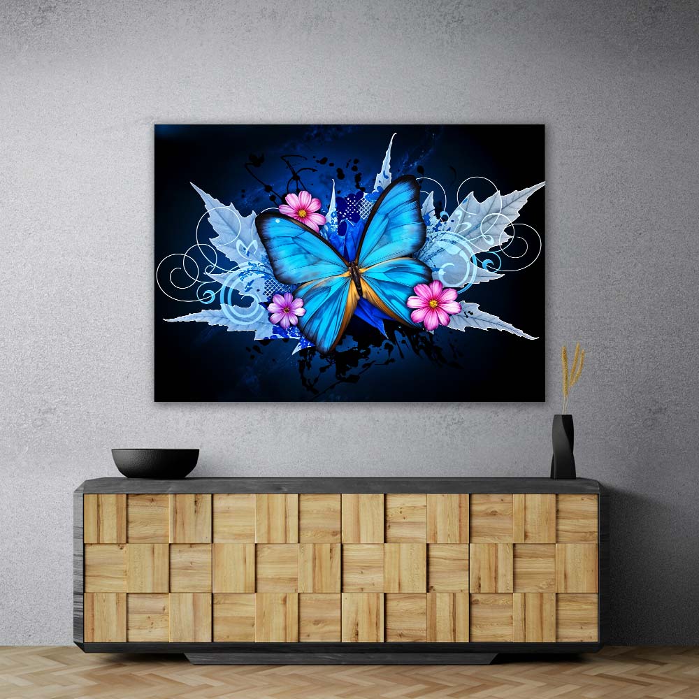 5D Diamond Painting – Blauer Schmetterling Unique-Diamond
