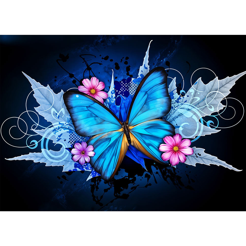 5D Diamond Painting – Blauer Schmetterling Unique-Diamond