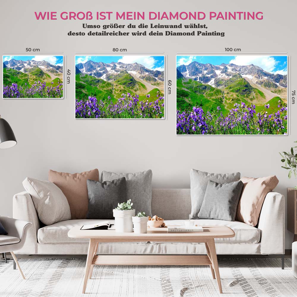 5D Diamond Painting Blumen in den Alpen - Unique-Diamond