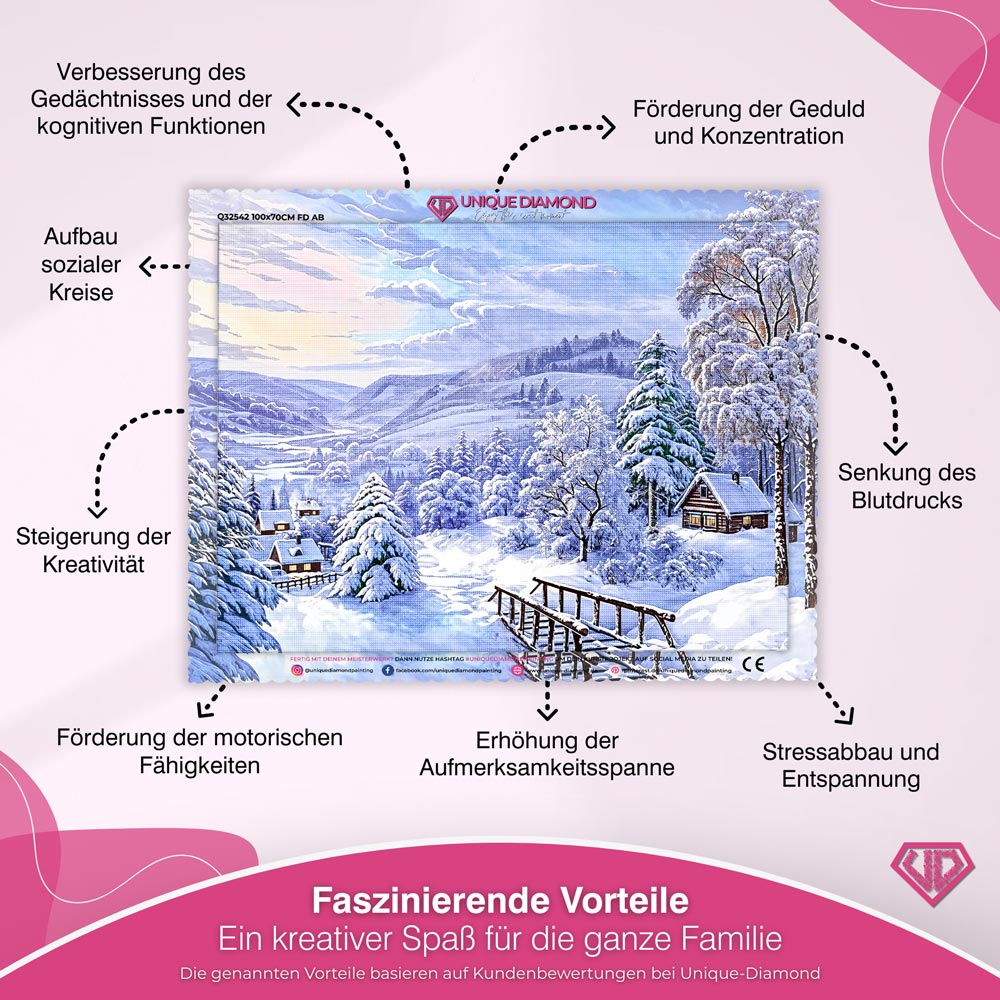 5D Diamond Painting – Dorf im Winter Unique-Diamond