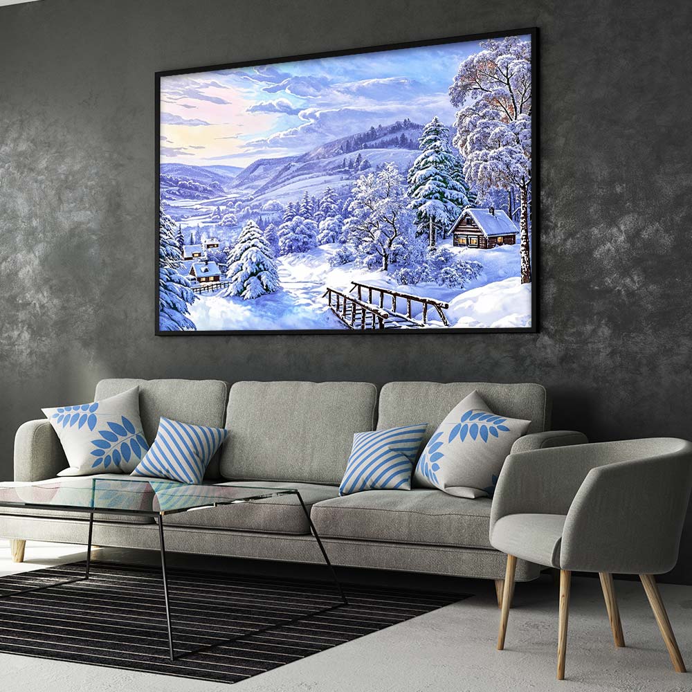 5D Diamond Painting – Dorf im Winter Unique-Diamond