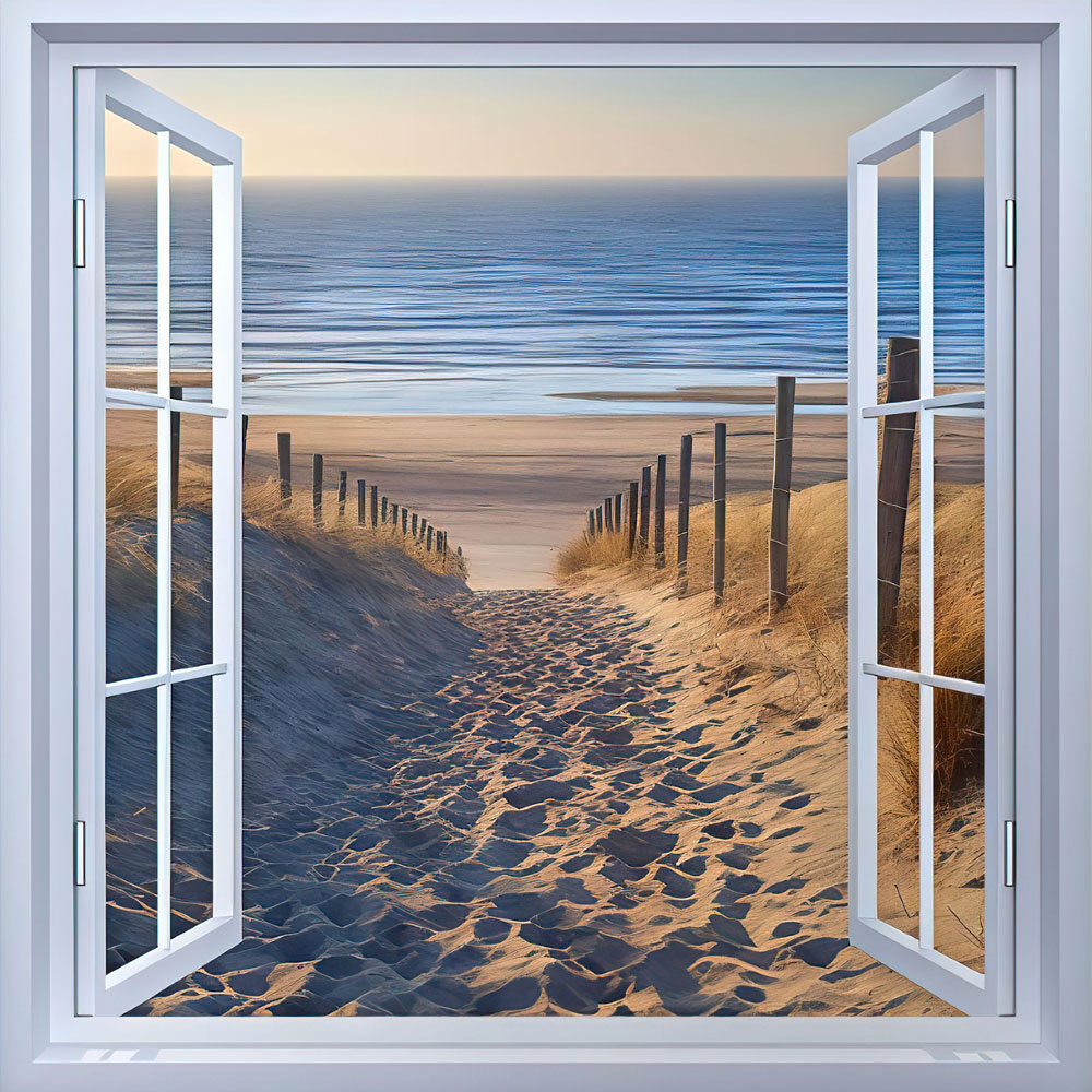 5D Diamond Painting Fenster zum Strand - Unique-Diamond