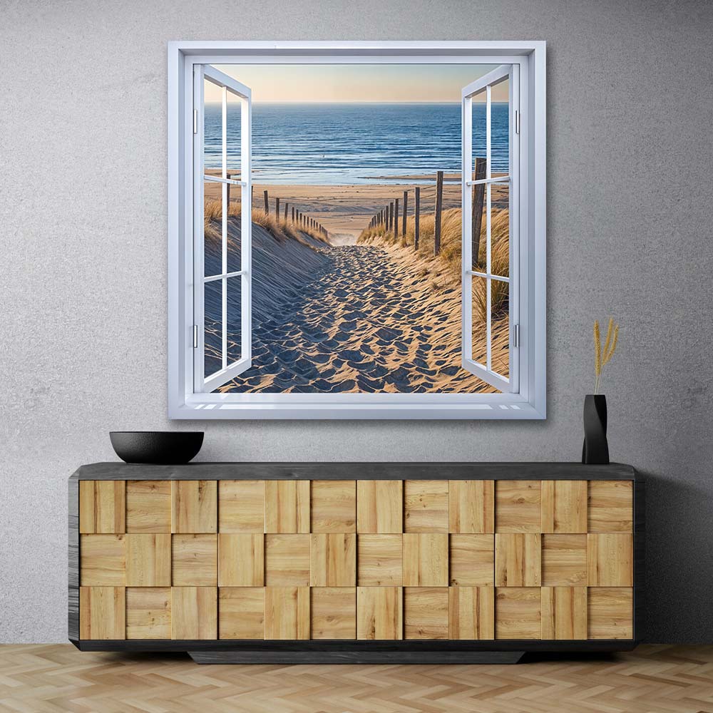 5D Diamond Painting – Fenster zum Strand Unique-Diamond