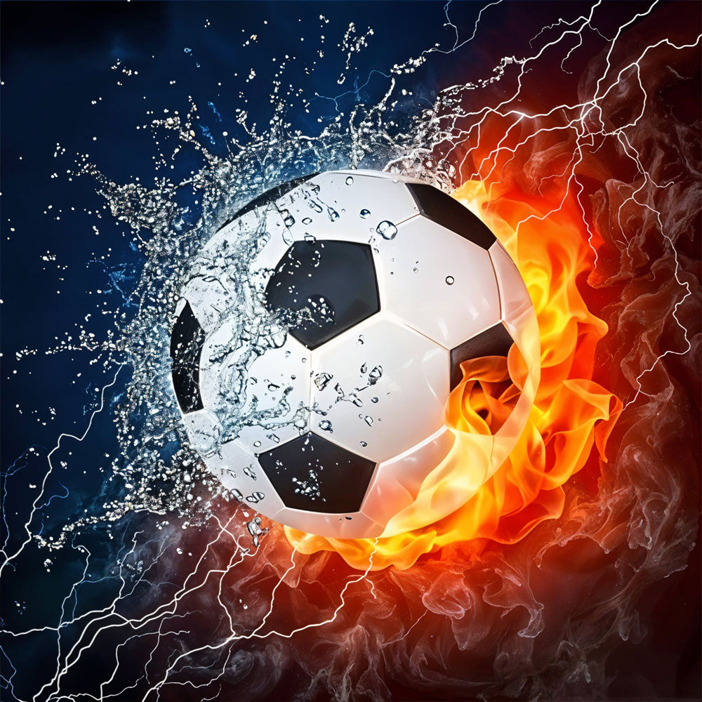 5D Diamond Painting - Feuer & Fußball Unique-Diamond