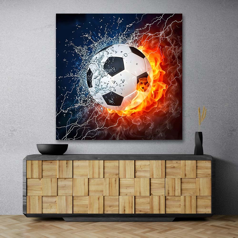 5D Diamond Painting - Feuer & Fußball Unique-Diamond