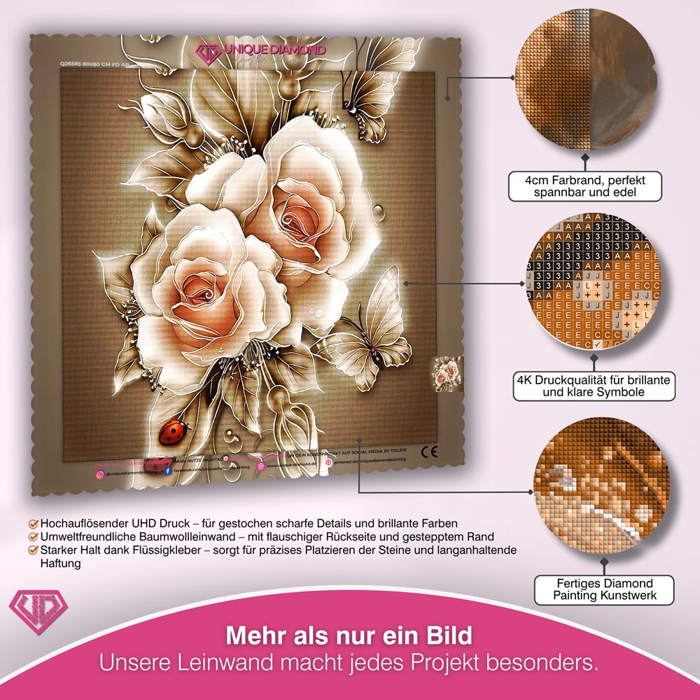 5D Diamond Painting – Goldene Rose Unique-Diamond