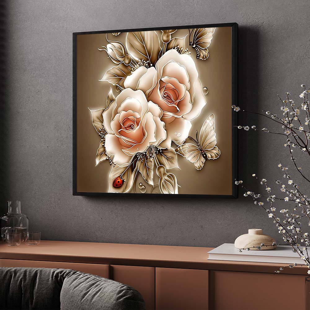 5D Diamond Painting – Goldene Rose Unique-Diamond
