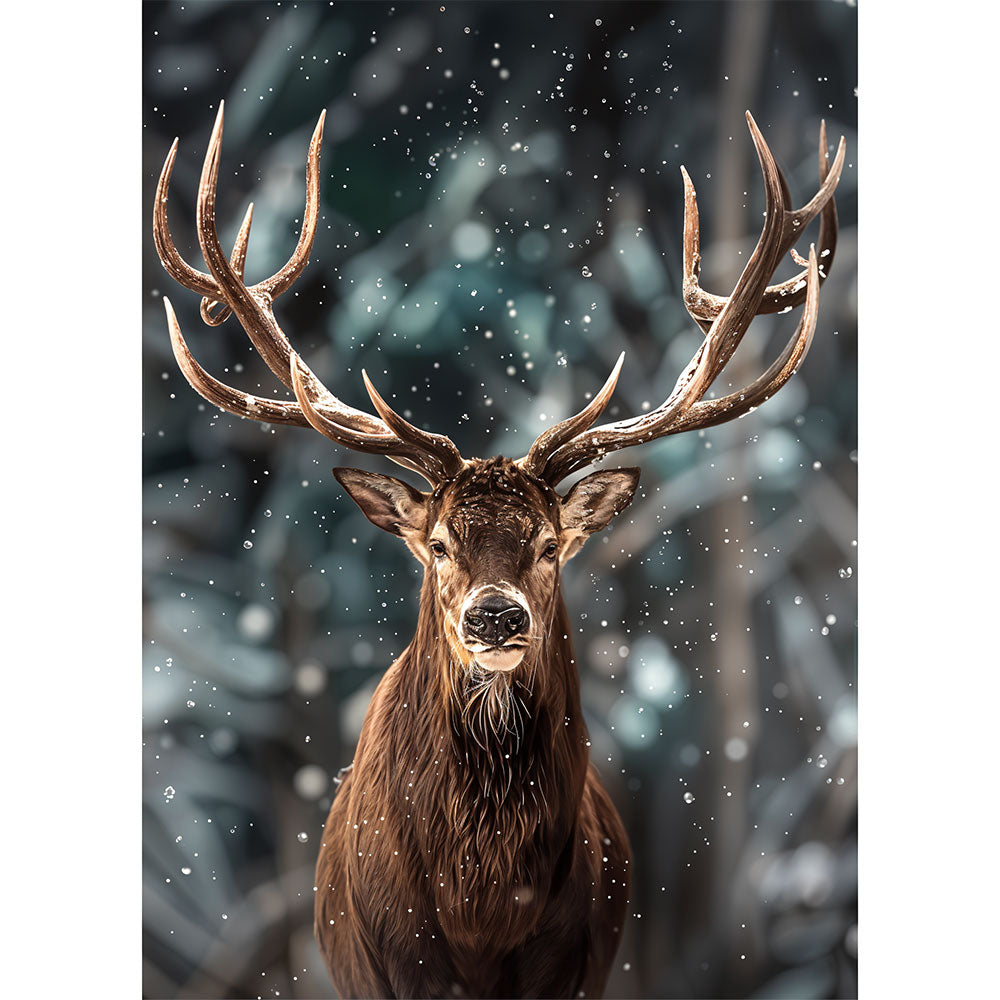 5D Diamond Painting Hirsch im Winter - Unique-Diamond