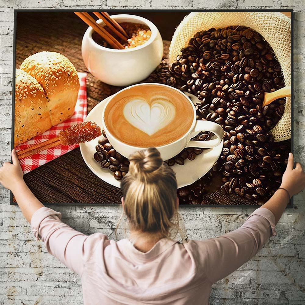 5D Diamond Painting – Kaffee mit Herz Unique-Diamond