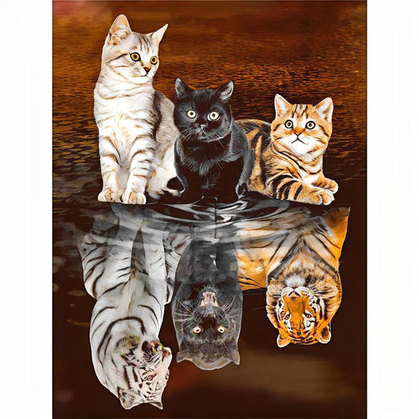 5D Diamond Painting Katzen Tiger Leopard - Unique-Diamond