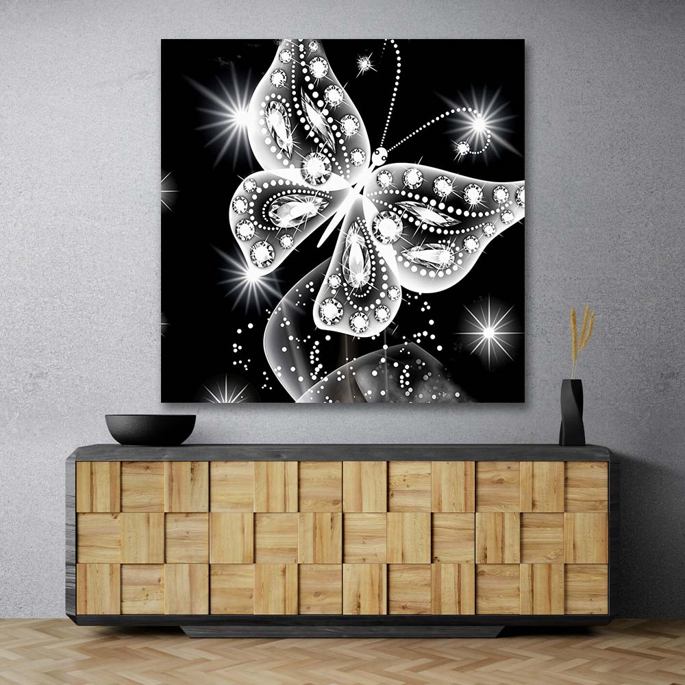 5D Diamond Painting - leuchtender Schmetterling Unique-Diamond