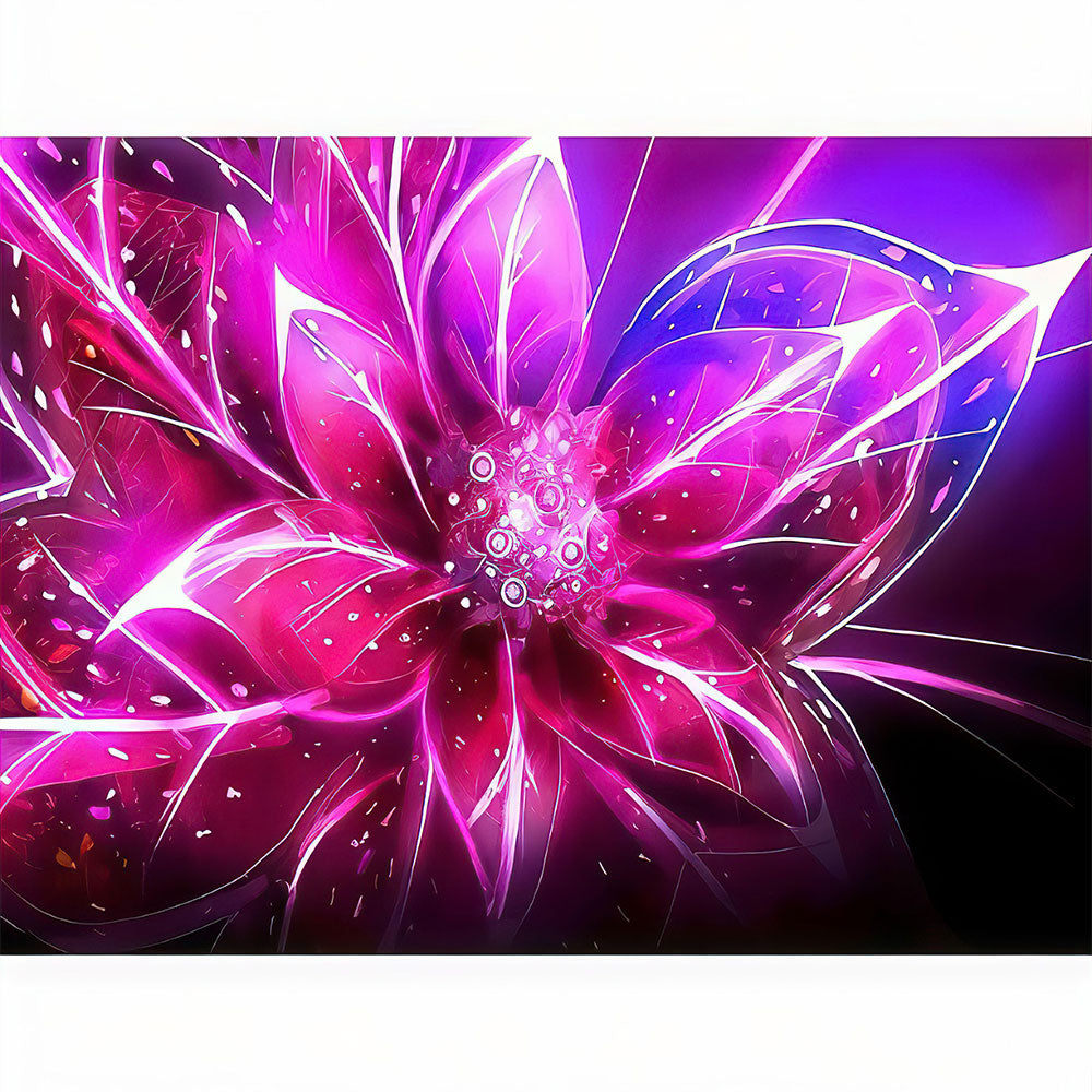 5D Diamond Painting Neon Rosa Blume - Unique-Diamond