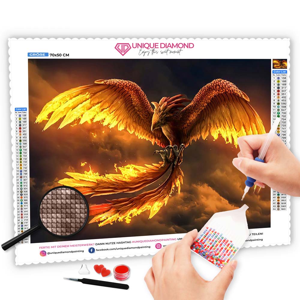 5D Diamond Painting Phoenix in Flammen - Unique-Diamond