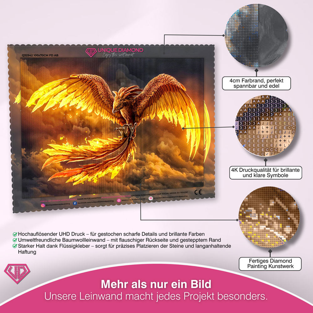 5D Diamond Painting – Phoenix in Flammen Unique-Diamond