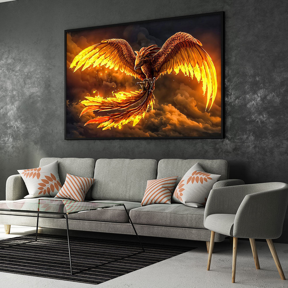 5D Diamond Painting – Phoenix in Flammen Unique-Diamond