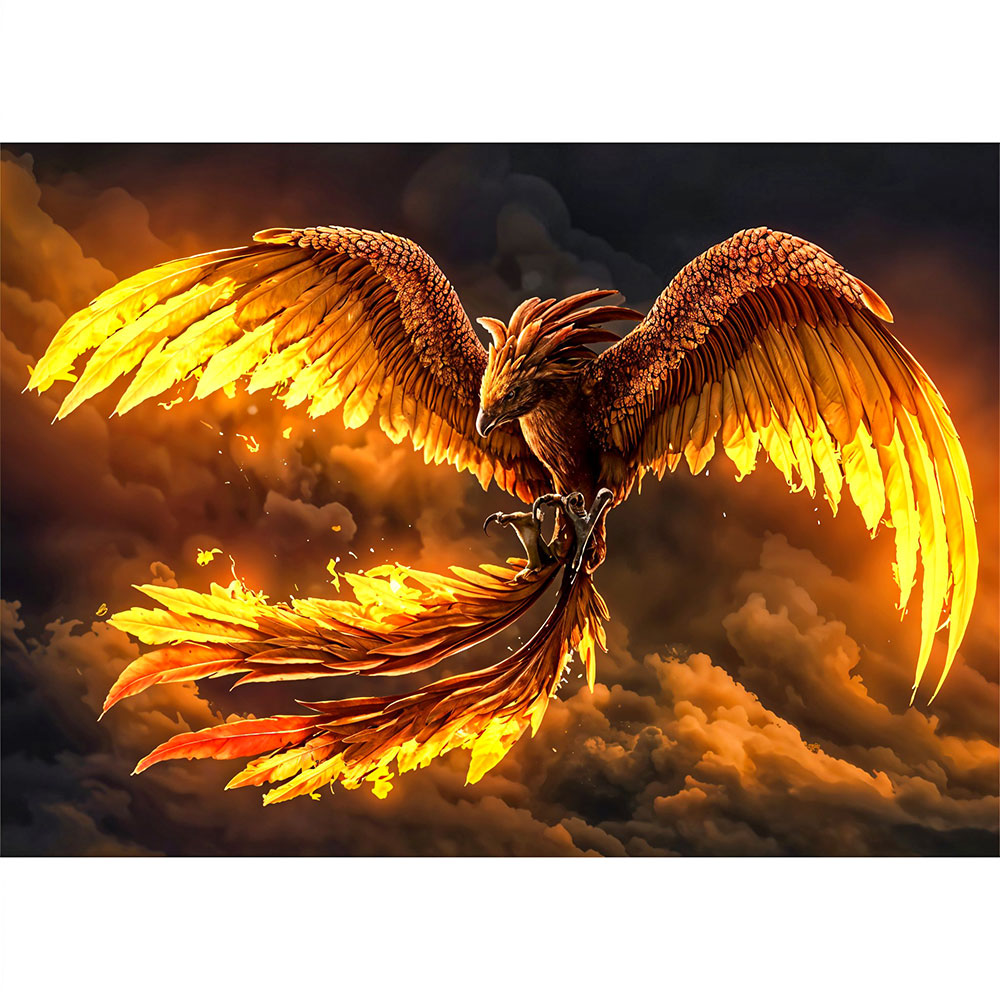 5D Diamond Painting – Phoenix in Flammen Unique-Diamond