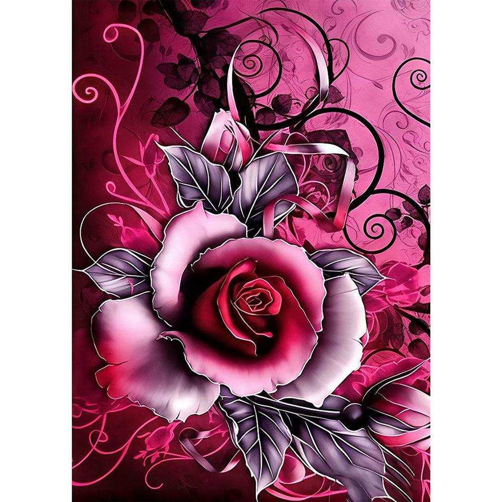 5D Diamond Painting – Pinke Geschenk Rose Unique-Diamond