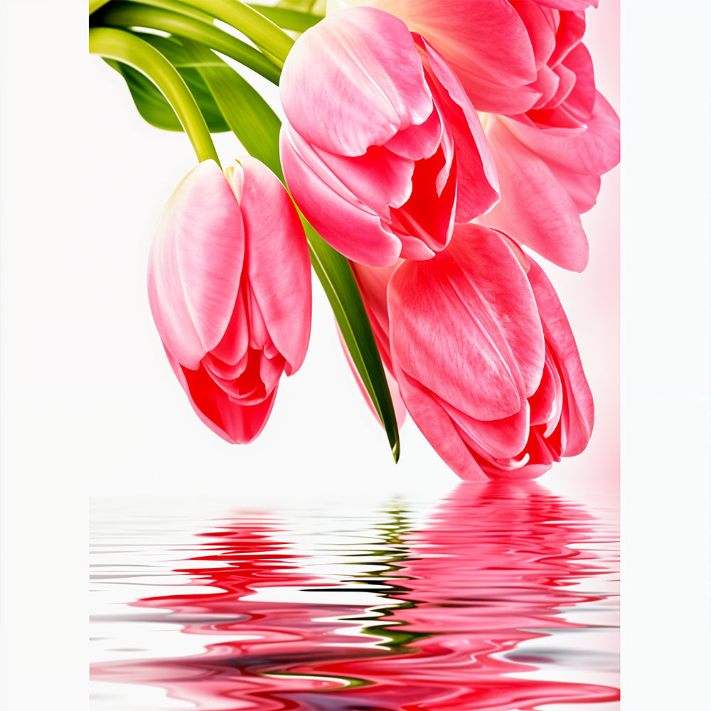 5D Diamond Painting Rosa Tulpen - Unique-Diamond