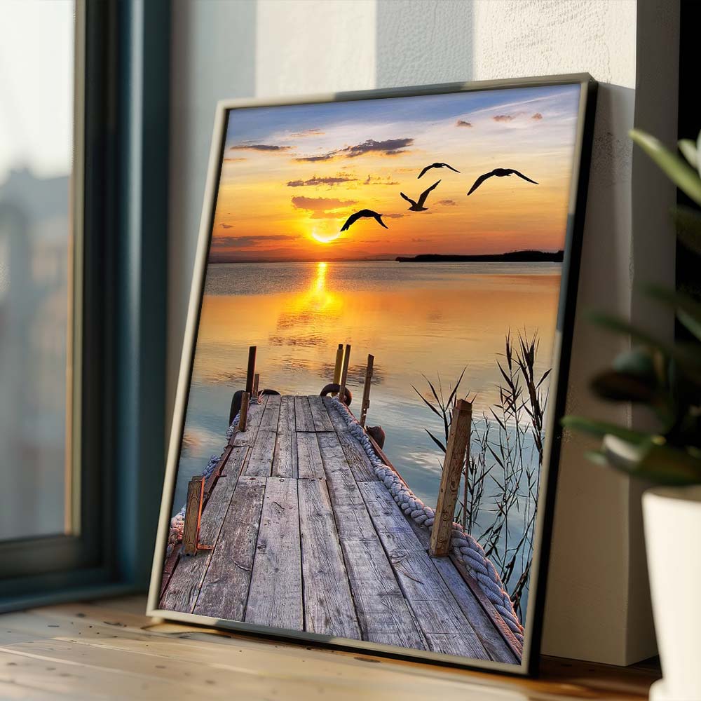 5D Diamond Painting – Sonnenuntergang Seeblick Unique-Diamond